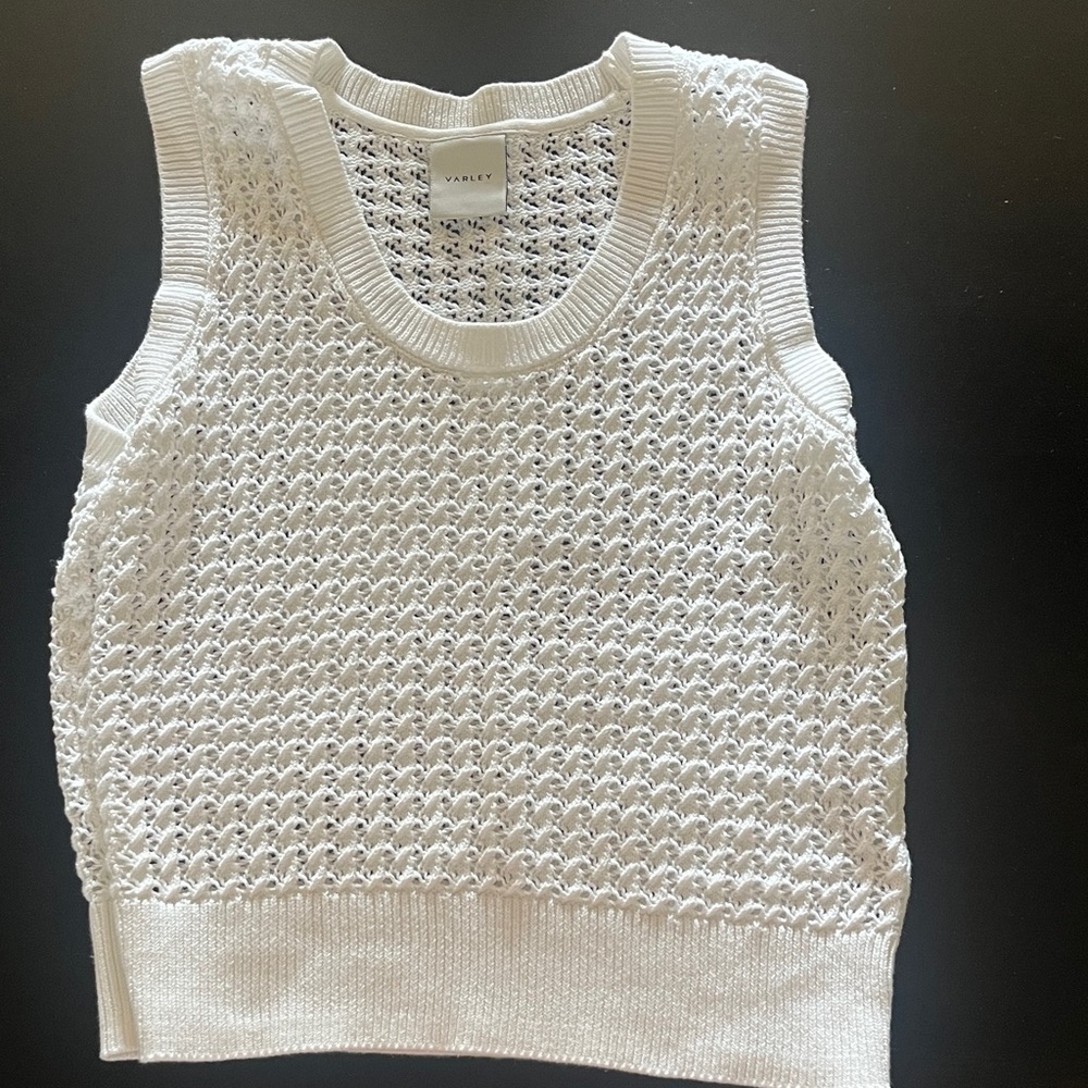Varley Ferns Open Knit Sleeveless Top size small